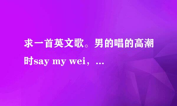 求一首英文歌。男的唱的高潮时say my wei，say my wei