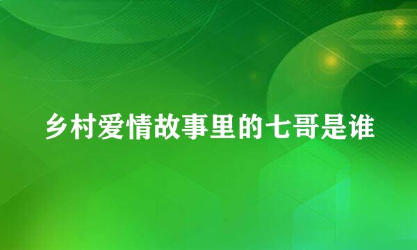 乡村爱情故事里的七哥是谁