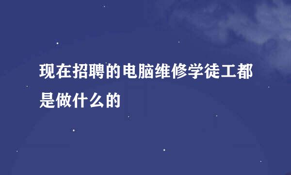 现在招聘的电脑维修学徒工都是做什么的