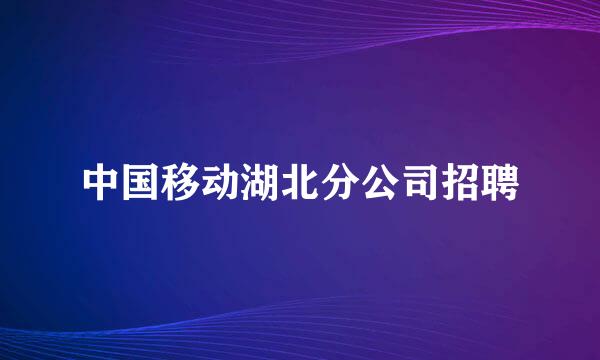 中国移动湖北分公司招聘