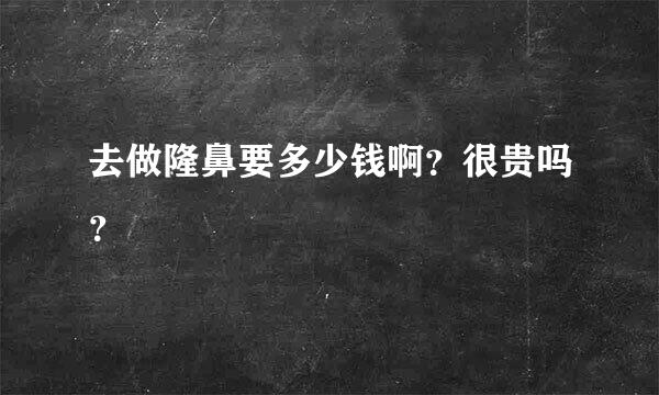 去做隆鼻要多少钱啊？很贵吗？