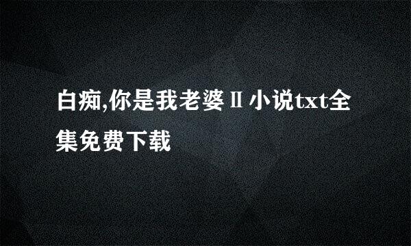 白痴,你是我老婆Ⅱ小说txt全集免费下载