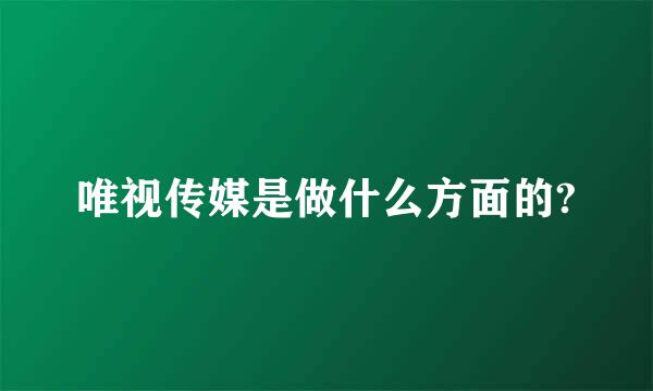 唯视传媒是做什么方面的?