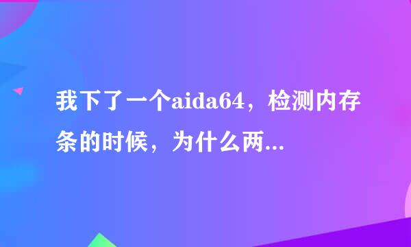 我下了一个aida64，检测内存条的时候，为什么两根条子的显示不一样？