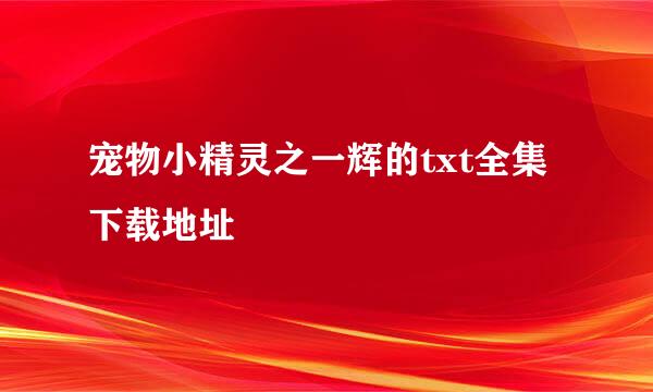 宠物小精灵之一辉的txt全集下载地址