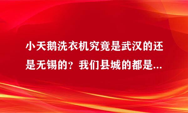 小天鹅洗衣机究竟是武汉的还是无锡的？我们县城的都是无锡小天鹅，他们说武汉小天鹅是假货，是真的吗？