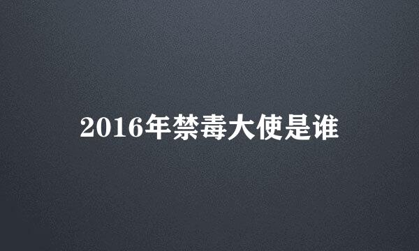 2016年禁毒大使是谁