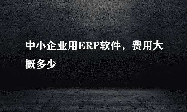 中小企业用ERP软件，费用大概多少