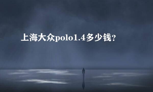 上海大众polo1.4多少钱？