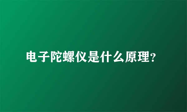 电子陀螺仪是什么原理？