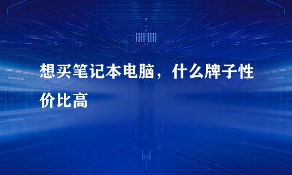 想买笔记本电脑，什么牌子性价比高