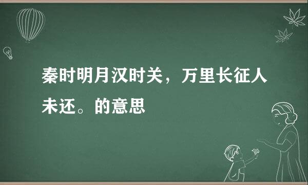 秦时明月汉时关，万里长征人未还。的意思