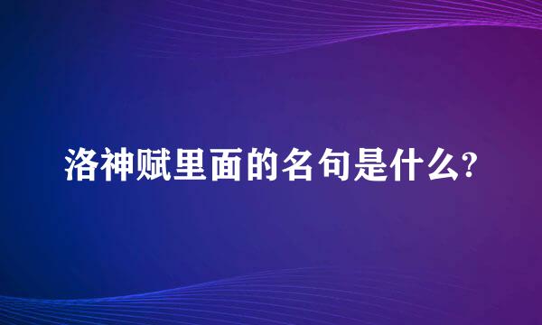 洛神赋里面的名句是什么?