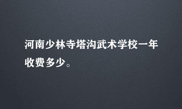 河南少林寺塔沟武术学校一年收费多少。