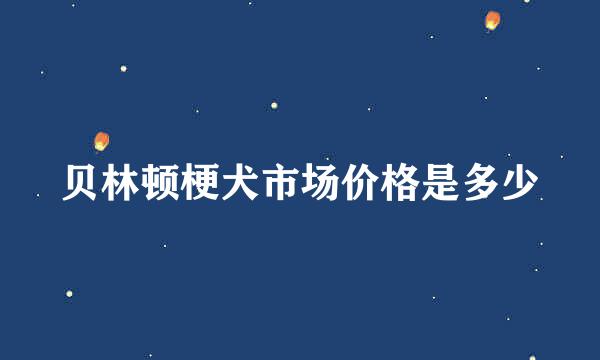 贝林顿梗犬市场价格是多少