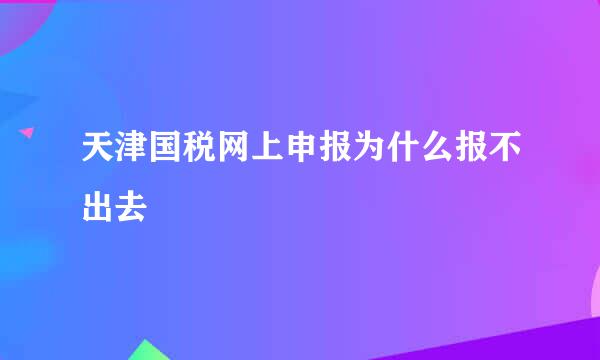 天津国税网上申报为什么报不出去