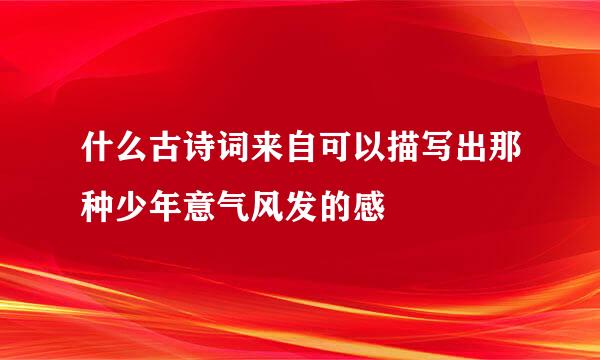 什么古诗词来自可以描写出那种少年意气风发的感