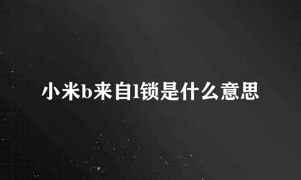 小米b来自l锁是什么意思