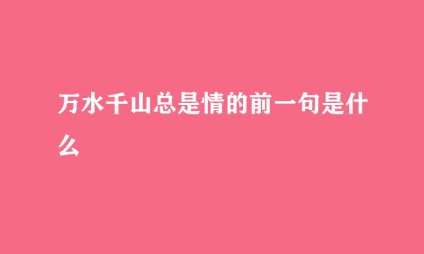 万水千山总是情的前一句是什么