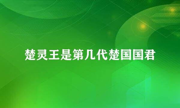 楚灵王是第几代楚国国君