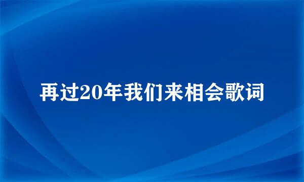 再过20年我们来相会歌词