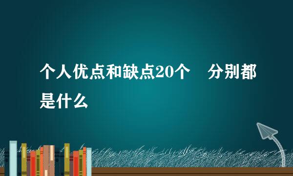 个人优点和缺点20个 分别都是什么