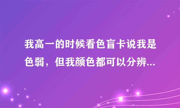 我高一的时候看色盲卡说我是色弱，但我颜色都可以分辨，就是不能看出定级那卡上等图案。象我这种可以当兵吗...