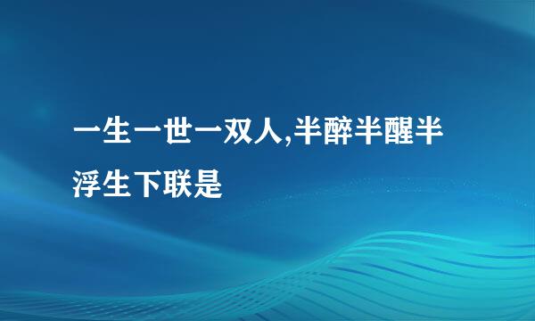 一生一世一双人,半醉半醒半浮生下联是