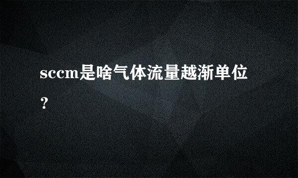 sccm是啥气体流量越渐单位？