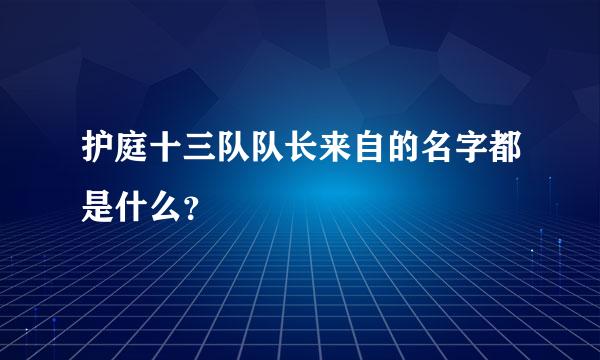 护庭十三队队长来自的名字都是什么？