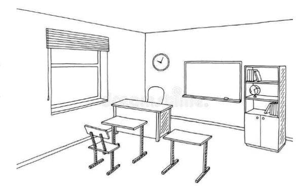教室的图片简笔甲映生员离画