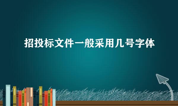 招投标文件一般采用几号字体