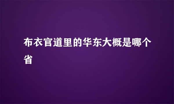 布衣官道里的华东大概是哪个省