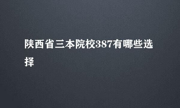 陕西省三本院校387有哪些选择