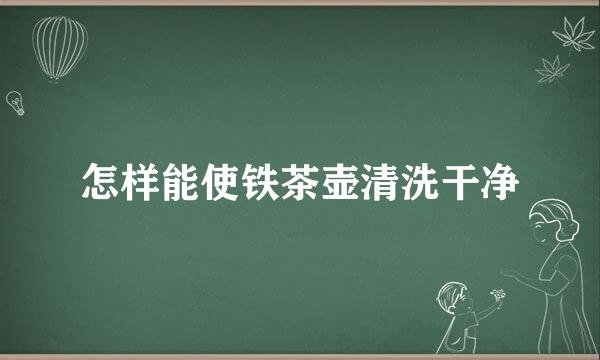 怎样能使铁茶壶清洗干净