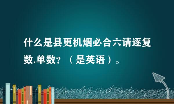 什么是县更机烟必合六请逐复数.单数？（是英语）。