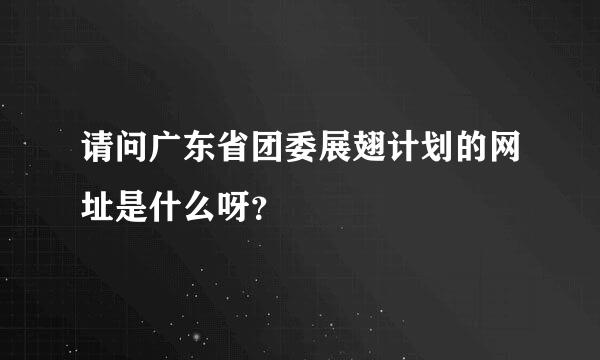 请问广东省团委展翅计划的网址是什么呀？