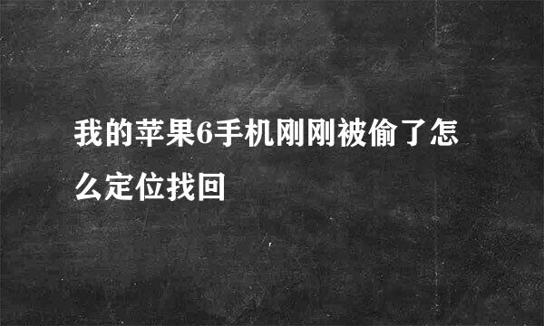 我的苹果6手机刚刚被偷了怎么定位找回