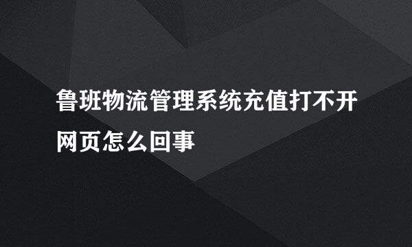 鲁班物流管理系统充值打不开网页怎么回事