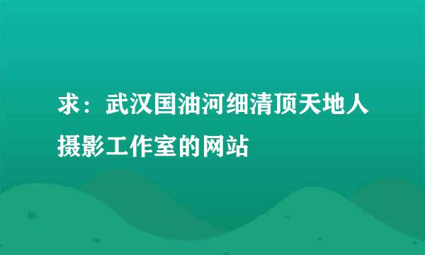 求：武汉国油河细清顶天地人摄影工作室的网站