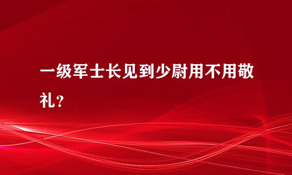 一级军士长见到少尉用不用敬礼？