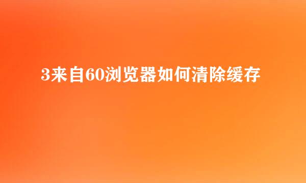 3来自60浏览器如何清除缓存