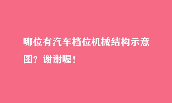 哪位有汽车档位机械结构示意图？谢谢喔！