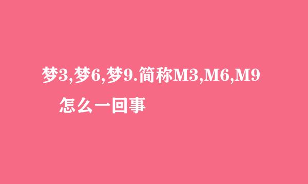 梦3,梦6,梦9.简称M3,M6,M9 怎么一回事