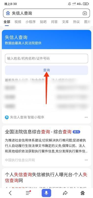 失信人员名单查询系统