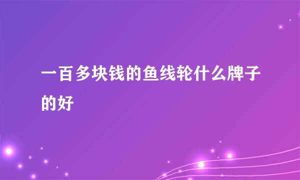 一百多块钱的鱼线轮什么牌子的好