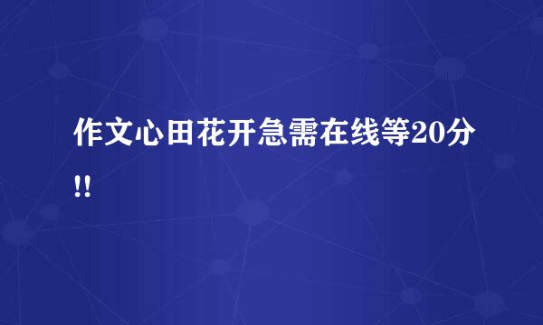 作文心田花开急需在线等20分!!