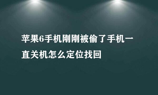 苹果6手机刚刚被偷了手机一直关机怎么定位找回