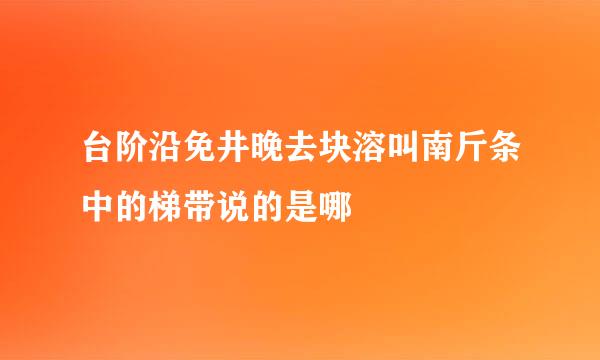 台阶沿免井晚去块溶叫南斤条中的梯带说的是哪