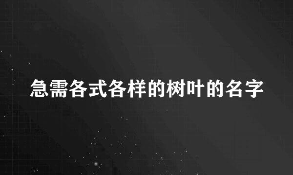 急需各式各样的树叶的名字